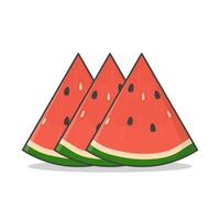 Slice Of Watermelon Vector Icon Illustration. Fresh Watermelons Flat Icon