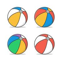 playa pelota vector icono ilustración. arco iris pelota. de colores pelota de playa. concepto de verano fiesta