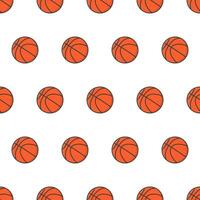 Basketball Seamless Pattern On A White Background. Basketball Theme Vector Illustration