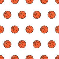 Basketball Seamless Pattern On A White Background. Basketball Theme Vector Illustration