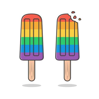 Ice Cream Vector Icon Illustration. Sweet Ice Cream Flat Icon