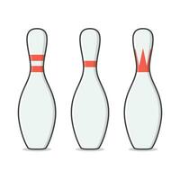 Bowling Pin Vector Icon Illustration. Bowling Pins Sport Flat Icon