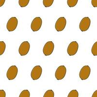 Fresh Kiwi Seamless Pattern On A White Background. Kiwi Fruit Vector Illustration