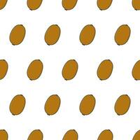 Fresh Kiwi Seamless Pattern On A White Background. Kiwi Fruit Vector Illustration