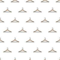 Clothes Hangers Seamless Pattern On A White Background. Wood Hanger Theme Vector Illustration