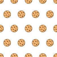 Tasty Cookies Seamless Pattern On A White Background. Cookies Pepper Vector Illustration