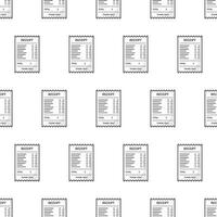 Receipt Paper Seamless Pattern On A White Background. Paper Print Check Theme Vector Illustration