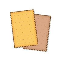 Biscuit Cookie Snacks Vector Icon Illustration. Cracker Biscuits Flat Icon