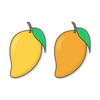 Fresh Mango Vector Icon Illustration. Mango Fruit Flat Icon