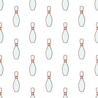 Bowling Pin Seamless Pattern On A White Background. Bowling Theme Vector Illustration