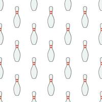 Bowling Pin Seamless Pattern On A White Background. Bowling Theme Vector Illustration