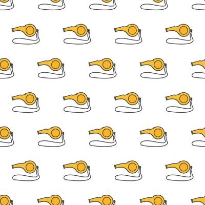 Whistle Seamless Pattern On A White Background. Sport Theme Vector Illustration