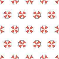 Beach Umbrellas Seamless Pattern On A White Background. Summer Theme Vector Illustration