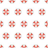 Beach Umbrellas Seamless Pattern On A White Background. Summer Theme Vector Illustration