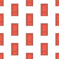Door Seamless Pattern On A White Background. House Theme Vector Illustration