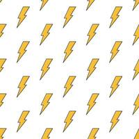 Lightning Bolt Seamless Pattern On A White Background. Thunderbolt Theme Vector Illustration