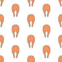 Fish Steaks Seamless Pattern On A White Background. Fish Theme Vector Illustration