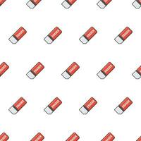 Eraser Seamless Pattern On A White Background. School And Office Theme Vector Illustration
