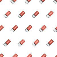 Eraser Seamless Pattern On A White Background. School And Office Theme Vector Illustration