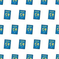Passport Seamless Pattern On A White Background. Travelling Theme Vector Illustration