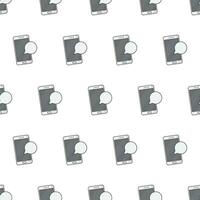 Smartphone Notification Seamless Pattern On A White Background. Notification Theme Vector Illustration
