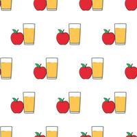 Apple Juice Seamless Pattern On A White Background. Apple Theme Vector Illustration