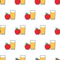 Apple Juice Seamless Pattern On A White Background. Apple Theme Vector Illustration