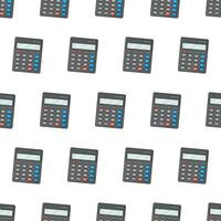Calculator Seamless Pattern On A White Background. School And Office Theme Vector Illustration