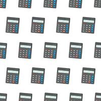 Calculator Seamless Pattern On A White Background. School And Office Theme Vector Illustration