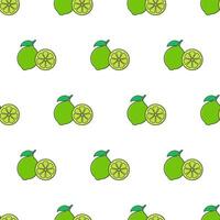 Lime Slice Seamless Pattern On A White Background. Lime Theme Vector Illustration