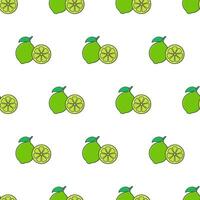 Lime Slice Seamless Pattern On A White Background. Lime Theme Vector Illustration