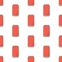 Soft Drink Can Seamless Pattern On A White Background. Drink Theme Vector Illustration