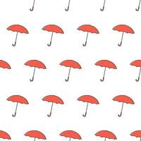 Umbrella Seamless Pattern On A White Background. Umbrella Theme Vector Illustration