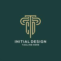 Initial CD pillar logo, elegant and luxury law firm logo vector