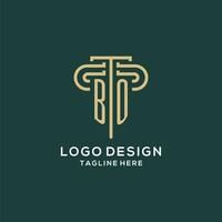 Initial BO pillar logo, elegant and luxury law firm logo vector