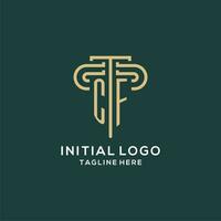 inicial cf pilar logo, elegante y lujo ley firma logo vector