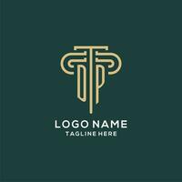 Initial DP pillar logo, elegant and luxury law firm logo vector
