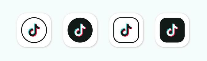 TikTok logo. TikTok app social media icons. vector