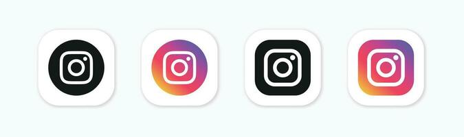 Set of instagram social media logo icons. instagram icon. Simple vector illustration.