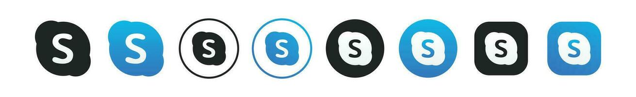 skype social medios de comunicación icono. skype icono. skype social medios de comunicación logo. vector