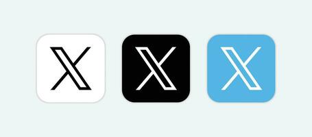 Twitter new logo . Twitter icons. New twitter logo x 2023. x Social Media icon. vector