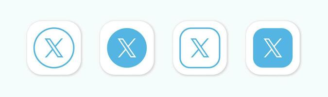 Twitter new logo . Twitter icons. New twitter logo x 2023. x Social Media icon. vector