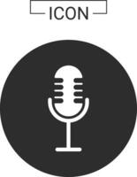 Microphone and music icon vector