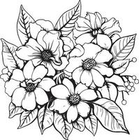 flowers coloring page vector