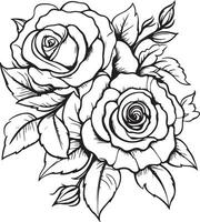 flowers coloring page vector