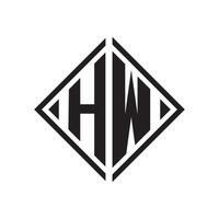 hw minimalista logo diseño modelo vector