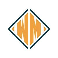 WM minimalist Logo Design template vector
