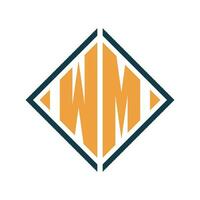 WM minimalist Logo Design template vector