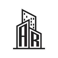 AR real estate logo with building style , Vector