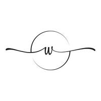 Letter W Signature logo template vector